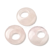 Natural Rose Quartz Pendants, Donut/Pi Disc Charms, 27.5~28x4.5~5.5mm(G-T122-76D)