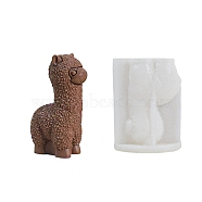 3D Alpaca Figurine DIY Candle Silicone Molds, for Scented Candle Making, White, 101.5x78x51.5mm(DIY-A047-01)