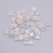 Glass Cabochons, Mosaic Base, Square, Clear AB, 10x10x4mm, 6pcs/6g(GLAA-WH0022-43D)