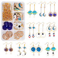 SUNNYCLUE DIY Space Dangle Earring Making Kit, Including Spaceman & Star & Planet & Moon Alloy Pendants & Links, Brass Pendants & Earring Hooks, Mixed Color(DIY-SC0019-50)