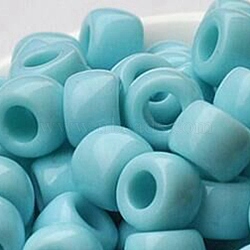 Opaque Acrylic Beads, Large Hole Beads, DIY Accessories for Children, Barrel, Light Sea Green, 8.5x6mm, Hole: 4mm, 3466pcs/858g(OACR-WH0025-06L)