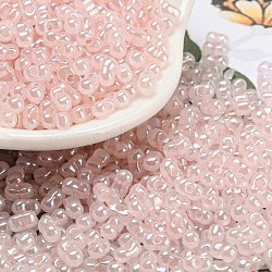 Ceylon Glass Seed Beads, Peanut, Lavender Blush, 4~4.5x2~2.5x2~2.5mm, Hole: 0.8~0.9mm, about 10000pcs/pound(SEED-K009-02B-29)