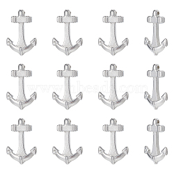 12Pcs 304 Stainless Steel Hook Clasps, For Leather Cord Bracelets Making, Anchor, Stainless Steel Color, 26x17x5mm, Hole: 1mm(STAS-UN0040-72)