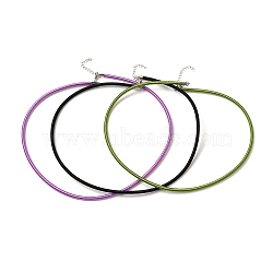 Silk Cord Necklaces Making, with Brass Lobster Clasps, Platinum, Mixed Color, 17 inch~18 inch(X-NFS005)