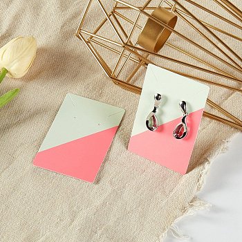 Rectangle Paper Earring Display Cards, Jewelry Display Cards for Earrings Necklaces Storage, Hot Pink, 9x5.9x0.05cm, Hole: 1.6mm