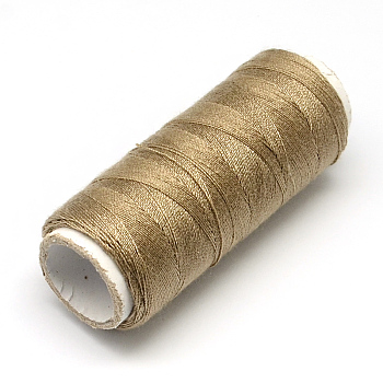 402 Polyester Sewing Thread Cords for Cloth or DIY Craft, Tan, 0.1mm, about 120m/roll, 10rolls/bag