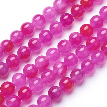 Natural Quartz Beads Strands, Dyed, Round, 6mm, Hole: 0.5mm, about 64pcs/strand, 15.2 inch(38.5cm)