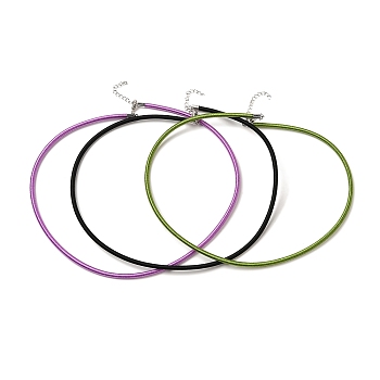 Silk Cord Necklaces Making, with Brass Lobster Clasps, Platinum, Mixed Color, 17 inch~18 inch