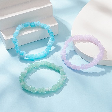 3pcs 3 bracelets extensibles en perles de puces acryliques de couleur pour enfants(BJEW-JB09388)-4