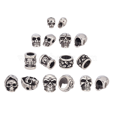 Antique Silver Skull 304 Stainless Steel Beads