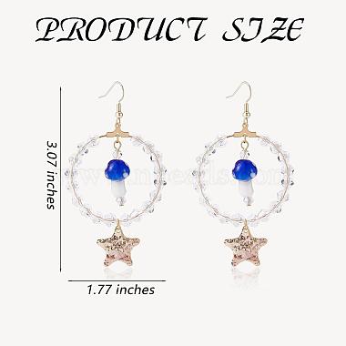 boucles d'oreilles pendantes en grand cercle en perles de verre(EJEW-SW00015-01)-2