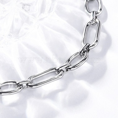 304 Stainless Steel Oval Link Chain Bracelets for Men Women(BJEW-G725-11P)-3