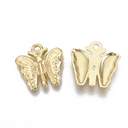 Alloy Pendants, Butterfly, Light Gold, 16.5x16x2mm, Hole: 1.6mm(PALLOY-S132-021)