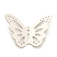 304 Stainless Steel Pendants, Butterfly, Stainless Steel Color, 18x24x5mm, Hole: 1.2mm(STAS-D087-10P)