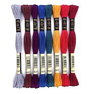 8 Skeins 8 Colors 6-Ply Crochet Threads, Embroidery Floss, Mercerized Cotton Yarn for Lace Hand Knitting, Mixed Color, 1mm, about 8.75 Yards(8m)/skein, 1 skein/color(PW-WG76952-04)
