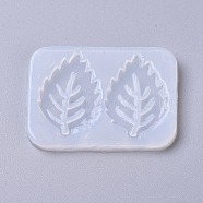 Silicone Vein Molds, Resin Casting Molds, For UV Resin, Epoxy Resin Jewelry Making, Leaf, White, 39x53.5x3.7mm(DIY-WH0148-55)