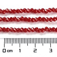 Baking Painted Imitation Jade Glass Bead Strands, Faceted Rondelle, Brown, 3x2mm, Hole: 0.8mm, about 158pcs/strand, 14.76''(37.5cm)(DGLA-A034-J2MM-A29)