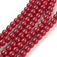 Synthetic Turquoise Beads Strands, Dyed, Round, Crimson, 8mm, Hole: 1mm, about 50pcs/strand, 15.35 inch(TURQ-G106-8mm-02H)