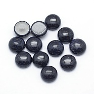 Synthetic Blue Goldstone Cabochons, Half Round, 4x2~4mm(G-P393-R22-4MM)