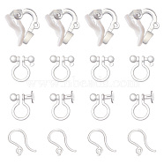 150Pcs 3 Style Plastic Clip-on Earring Findings, with 50Pcs Earring Hooks, with Horizontal Loops, Clear, 9~14x7~11mm, Hole: 0.6~1mm, 50Pcs/style(KY-SC0001-72)