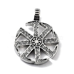 Tibetan Style Alloy Pendants, Flat Round Charms, Antique Silver, 39x29.5x3.5mm, Hole: 7x5.5mm(TIBE-L012-022AS)
