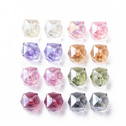 Transparent Acrylic Beads, Faceted, Rhombus, Mixed Color, 13x14x13.5mm, Hole: 2mm, about 346pcs/500g(MACR-S373-100-P)