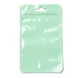 Rectangle Plastic Yin-Yang Zip Lock Bags, Resealable Packaging Bags, Self Seal Bag, Aquamarine, 13x8x0.02cm, Unilateral Thickness: 2.5 Mil(0.065mm)(ABAG-A007-02D-02)