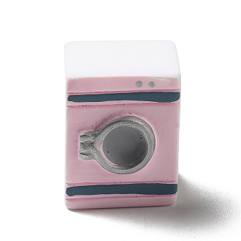 Opaque Resin Appliances Cabochons, Washing Machine, Pink, 24x19x15.5mm