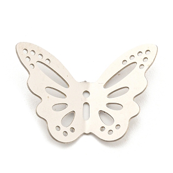 304 Stainless Steel Pendants, Butterfly, Stainless Steel Color, 18x24x5mm, Hole: 1.2mm