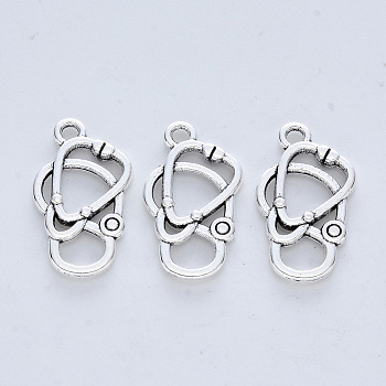 Tibetan Style Alloy Pendants, Cadmium Free & Lead Free, Stethoscope, Antique Silver, 23x12.5x2.5mm, Hole: 1.8mm, about 450pcs/500g