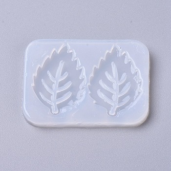 Silicone Vein Molds, Resin Casting Molds, For UV Resin, Epoxy Resin Jewelry Making, Leaf, White, 39x53.5x3.7mm