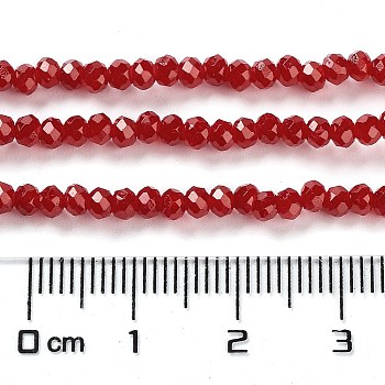 Baking Painted Imitation Jade Glass Bead Strands, Faceted Rondelle, Brown, 3x2mm, Hole: 0.8mm, about 158pcs/strand, 14.76''(37.5cm)