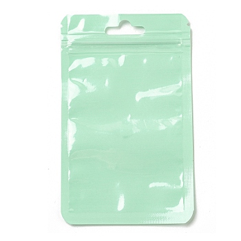 Rectangle Plastic Yin-Yang Zip Lock Bags, Resealable Packaging Bags, Self Seal Bag, Aquamarine, 13x8x0.02cm, Unilateral Thickness: 2.5 Mil(0.065mm)