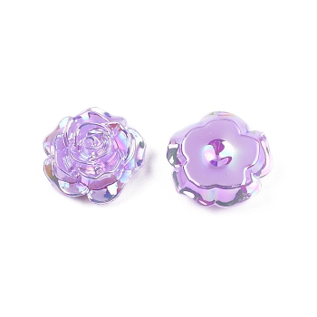 Opaque ABS Plastic Cabochons, Flower, Lilac, 19.5x7.5mm