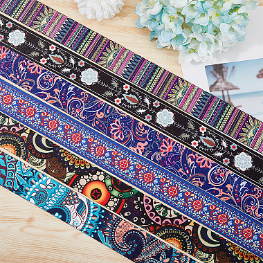 12 Yards 6 Patterns Ethnic Style Double-Sided Polyester Ribbon(OCOR-FH0001-16)-4