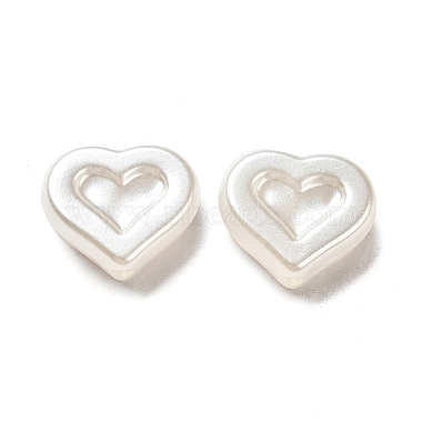 White Heart ABS Plastic Beads