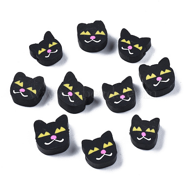 Black Cat Polymer Clay Beads