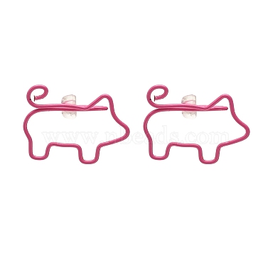 Hot Pink Pig Iron Stud Earrings