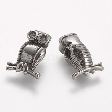Antique Silver Owl Stainless Steel Beads