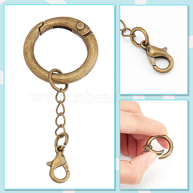 16Pcs 4 Colors Alloy Spring Gate Rings(HJEW-AB00522)-4