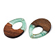 Transparent Resin & Walnut Wood Pendants(RESI-ZX017-24)-2