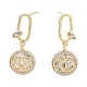Brass with Glass Dangle Stud Earrings(EJEW-Q800-14KCG)-1