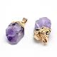 Electroplated Natural Amethyst Pendants(G-Q481-19G)-1