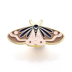 Alloy Enamel Brooches, Enamel Pin, with Butterfly Clutches, Butterfly, Golden, Peru, 14x27.5x9.5mm(JEWB-P006-B02)