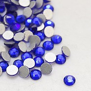 Glass Flat Back Rhinestone, Grade A, Back Plated, Faceted, Half Round, Cobalt, 3.8~4mm, about 1440pcs/bag(RGLA-C002-SS16-369)