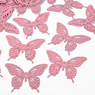 Spray Painted 430 Stainless Steel Filigree Joiners Links, Etched Metal Embellishments, Butterfly, Light Coral, 35x44x0.4mm, Hole: 1~1.6mm(STAS-N009-001G)