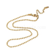 Ion Plating(IP) 304 Stainless Steel Ball Chain Necklace, Real 18K Gold Plated, 15.94 inch(40.5cm)(NJEW-D045-03G)