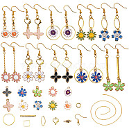 DIY Earring Making, with Enamel Alloy Pendants, Brass Links, Brass Cable Chains and Brass Earring Hooks, Golden, 7.4x7.2x1.7(DIY-SC0007-64)