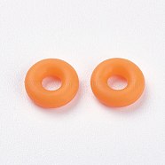 Silicone Beads, DIY Bracelet Making, Donut, Dark Orange, 5x2mm, Hole: 1mm(SIL-E001-S-15)