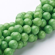 Natural Mashan Jade Round Beads Strands, Dyed, Light Green, 10mm, Hole: 1mm, about 41pcs/strand, 15.7 inch(X-G-D263-10mm-XS17)